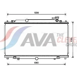 Immagine di AVA COOLING SYSTEMS Radiatore motore Alluminio 376mm 729mm 16mm senza serbatoio compensazione Alette di raffreddamento saldate MZ2280