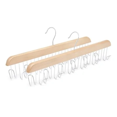 Immagine di Amazon Basics, Portacinture in legno, naturale, confezione da 2