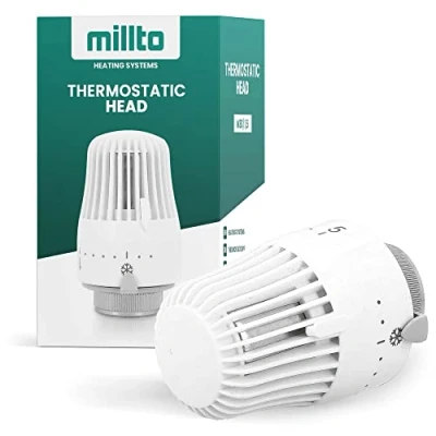 Immagine di Millto™ Valvola termostatica per termosifone M30 x 1,5, testa di ricambio termostatica, sistema riscaldamento a 6 livelli
