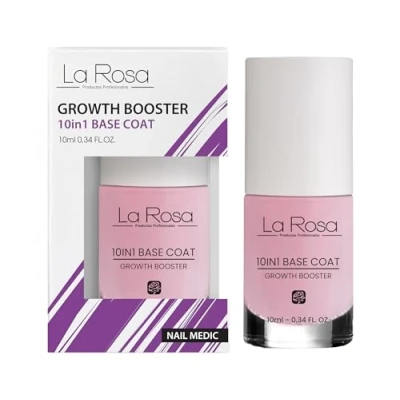 Immagine di LaRosa 10in1 SMALTO DI BASE per la CRESCITA DELLE unghie BOOSTER UNGIE, Balsamo completo con vitamine e C F rigenerazione ricostruzione post ibrida del manicure 10 ml