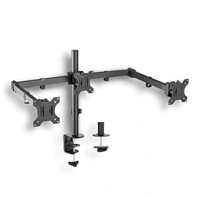 Immagine di Xantron® ECO E03 supporto 3 monitor da 13 27 pollici o VESA 75x75 e 100x100 / triplo monitor/braccio scrivania adatto a qualsiasi tavolo inclusa minuteria di montaggio
