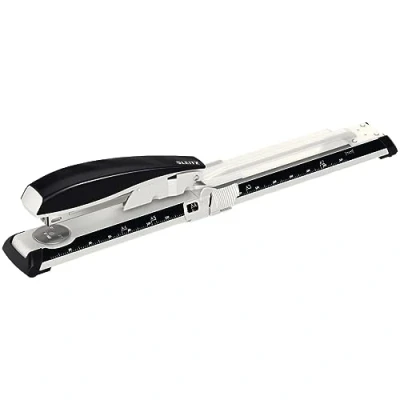 Immagine di Leitz Cucitrice da ufficio con braccio lungo, Capacità 40 fogli, Nero, Design ergonomico in metallo, Gamma NeXXt, Include punti, 55600095