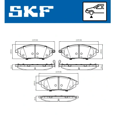 Immagine di SKF VKBP 80305 A Kit pastiglie freno con segnalatore acustico usura