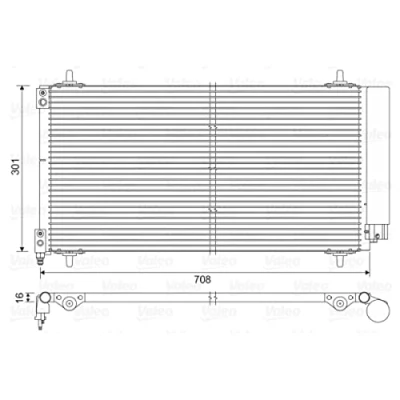 Immagine di VALEO 817740 Condensatore con essiccatore Alluminio 303 R 134a CITROËN: C5 3, III Station Wagon, C6 Sedan, PEUGEOT: 407 607 Coupe