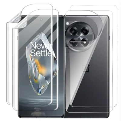 Immagine di GIOPUEY [2+2 Pezzi Pellicola Prottetiva Compatibile con OnePlus 12R, Retro Pellicola, TPU Flessibile, Ultra Sottile, Cover Compatibile, Resistente ai Graffi