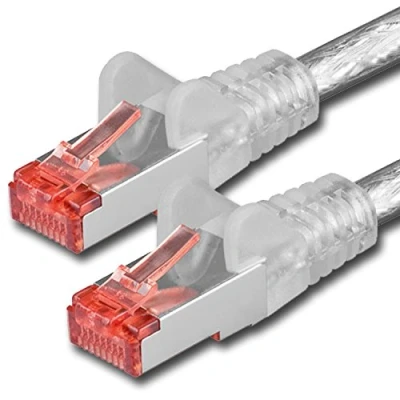 Immagine di 1x 15 m cavo di rete Cat 6 patch Cat6 RJ45 SFTP trasparente