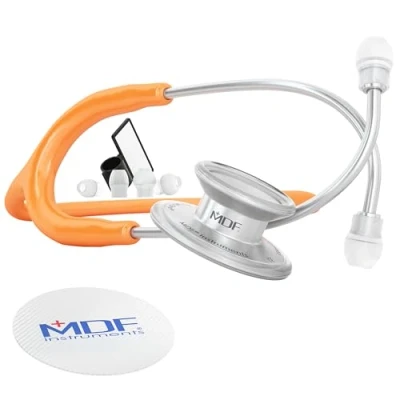 Immagine di MDF Instruments MD One MDF777 27, Stetoscopio in acciaio inox premium della a due testine, Arancione(Orange)