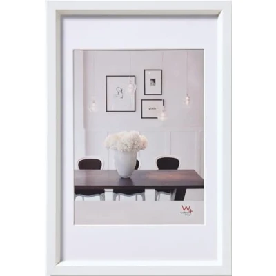 Immagine di walther design bianca 18 x 24 cm con passe partout, cornice in plastica Steel Style ES824W