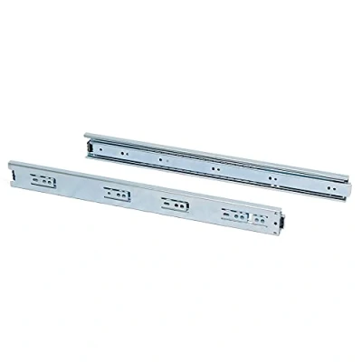 Immagine di Emuca 3007305 Guide/Binari con Cuscinetti a Sfere ad Estrazione Totale per Cassetto, 45 x 400 mm, Zincato, 400mm