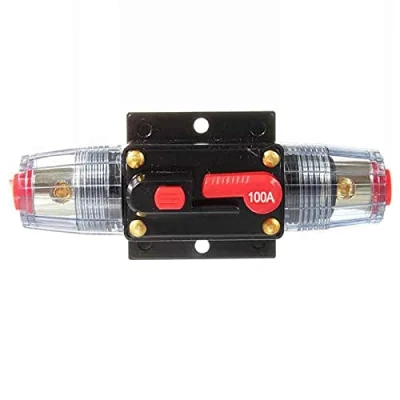Immagine di Interruttore Automatico per Auto,12 V 48 Fusibile di ripristino dell&#039;interruttore,portafusibili, blocco fusibili in linea auto audio, sistema protezione 10X4X4CM (100A)