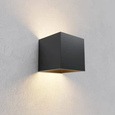 Immagine di NUOVA GERMANY Lampada a parete Applique Cubo LED IP65 per interno/esterno 12W Regolabile 1000lumen Moderno Alluminio (Nero, Luce Calda 3000K)