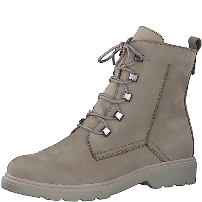 Immagine di MARCO TOZZI Stivaletti Donna con Lacci in Pelle Autunnali, Taupe Nubuck, 37 EU