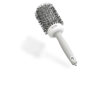 Immagine di Olivia Garden Expert Blowout Shine Bianco &amp; Grigio 55 Spazzola rotonda in ceramica antistatica per piega brillante e senza crespo