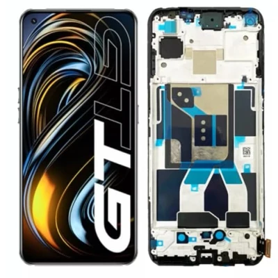 Immagine di Schermo LCD di ricambio TFT per Oppo Realme GT 5G Display RMX2202 Touch Digitizer Kit riparazione con telaio (nero, nessuna funzione FigerPrint)