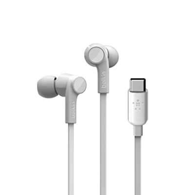 Immagine di Belkin Rockstar Auricolari con connettore USB C per Samsung Galaxy Note10, Note10+, S10, S10+, S10e, Google Pixel 3, 3XL, iPad Pro, Oculus Quest 2 e altri (auricolari Intra ear C)