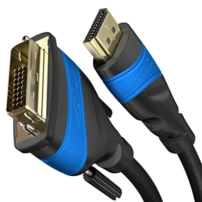 Immagine di KabelDirekt Cavo adattatore HDMI DVI 5 m bidirezionale, D 24+1/cavo High Speed, 1080p/Full HD, cavi video digitale, collegamento di dispositivi a monitor o viceversa, nero