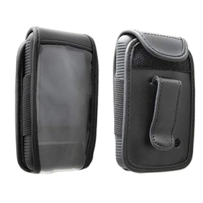 Immagine di caseroxx Borsa in pelle con clip da cintura per Dexcom G6, Funda carcasa vera (con finestra trasparente) nero