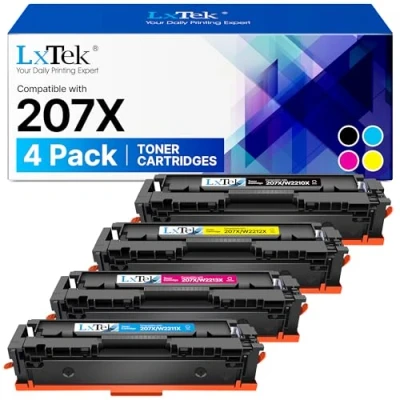 Immagine di LxTek 207X Compatibile Cartuccia Toner Sostituzione per HP 207 207A W2210X W2211X W2212X W2213X Color Laserjet Pro MFP M283fdw M255dw M282nw M283fdn M255nw (Nero Ciano Magenta Giallo)