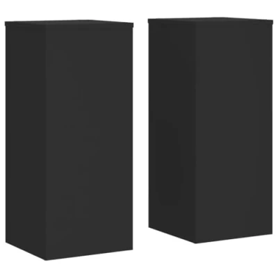 Immagine di vidaXL Supporti per Piante 2 pz Neri 30x30x70 cm Legno Multistrato, Supporto Fiori, Porta da Interno,