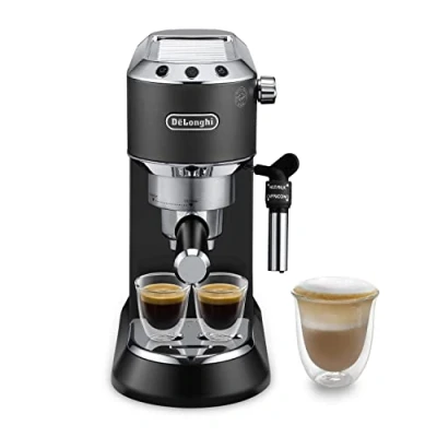 Immagine di De&#039;Longhi Dedica EC685.BK Macchina da Caffè Espresso Manuale e Cappuccino, in Polvere o Cialde E.S.E., 1350 W, Nero