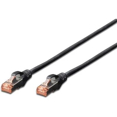 Immagine di Digitus DK 1644 005/BL RJ45 cavo di rete, patch CAT 6 S/FTP 0.50 m Nero Schermatura a fogli, totale, Schermato, Privo alogeni, Simplex,