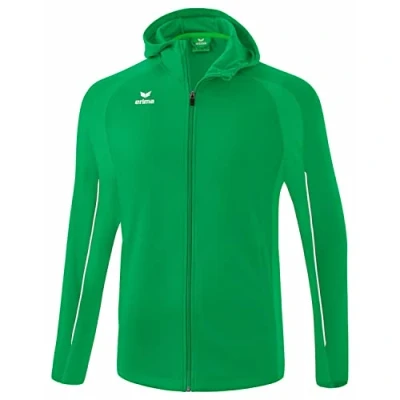 Immagine di Erima Liga Star Giacca da Allenamento con Cappuccio, Smaragd/Bianco, 164 Unisex Bambini e Ragazzi