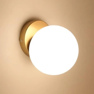 Immagine di Comely Lampada da parete E27 Moderna, Applique con Base Oro Antico, a Illuminazione Interna per Scale, Camere Letto e Corridoi