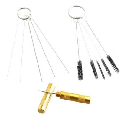 Immagine di 11 Pezzi Kit di Pulizia per Aerografo, 5 Spazzole in Nylon, Aghi Acciaio Inox, 1 Ago Set Attrezzi la e Riparazione Aerografi