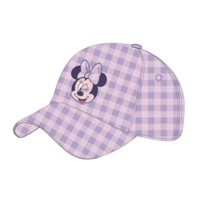 Immagine di Cappello con Visiera Curva di Minnie Rosa e Viola Da 4 8 Anni Ricami della Collezione Berretto per Bambini Strappo sul Retro Regolabile Prodotto Originale Ideato in Spagna