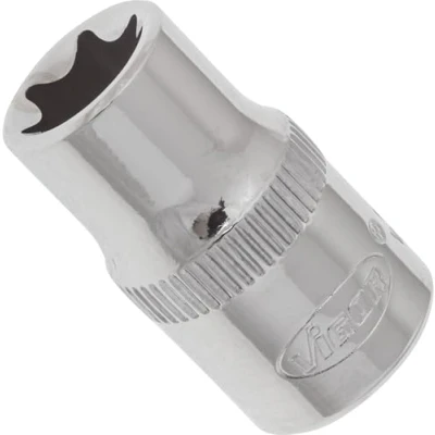 Immagine di ViGOR V2722N Inserto per chiave a bussola Torx, larghezza E10, attacco quadrato da 6,3 mm, profilo E, lunghezza 25 strumento lavori di precisione