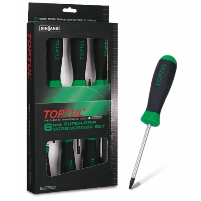 Immagine di TOPTUL GAAE0610 Kit cacciavite 6 Plastica Torx T10, T15, T20, T25, T30, T40 Display (cartone)