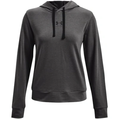 Immagine di Under Armour Rival Terry Felpa con cappuccio, Donna, Taglia: Medium, Jet gray/mod gray/black
