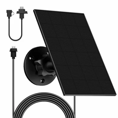 Immagine di Pannello Solare per Blink Camera Outdoor, 2.5W Solar Panel Compatibile con XT2/XT Camera&amp;SimpliSafe Camera(non incluso), IP65 Outdoor(3rd Gen) Spina di Gomma