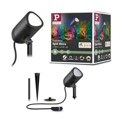 Immagine di Paulmann 94849 Sistema dilluminazione Plug&amp;Shine Faretto LED da giardino (monocolore) 6.5 W RGBW Antracite