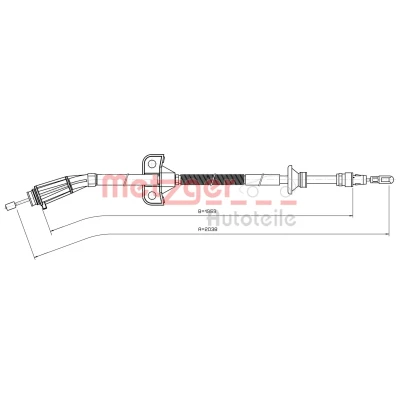 Immagine di METZGER 10.8070 Cavo Freno posteriore Sx, Dx 2038/1953 a disco