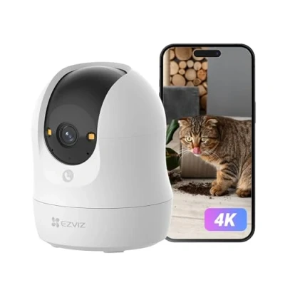 Immagine di EZVIZ C6N G1 4K Telecamera Wi Fi Interno 8MP Videocamera Sorveglianza Pan/Tilt/Zoom Compatibile con Alexa, Rotazione a 360, Visione Notturna, Tracciamento del Movimento e Audio Bi direzionale