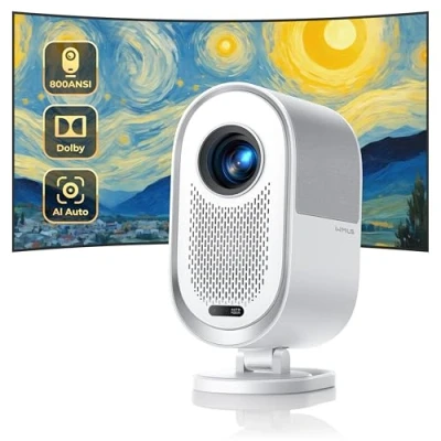 Immagine di Proiettore【Dolby+Auto Focus/Keystone】28000Lumen Smart Videoproiettore 4K Support, 1080P Nativo Full HD Wifi Bluetooth, AI Regolazione Proiettore Sigillato Antipolvere con Zoom 100% 50% per Home Cinema