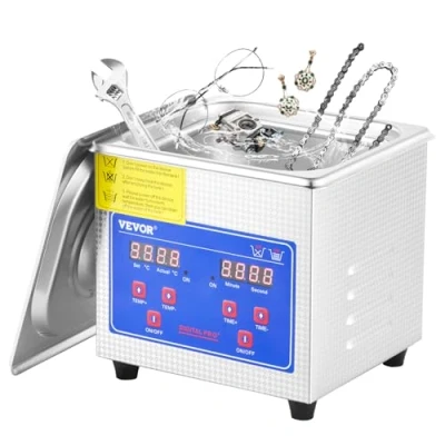 Immagine di BananaB Pulitore ad Ultrasuoni 1.3L Macchina di Pulizia in Acciaio Inossidabile Timer Riscaldamento Digitale Gioielli per Uso Domestico Personale Commerciale