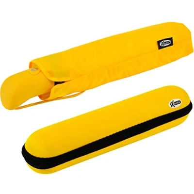 Immagine di iX brella first class Ombrello con custodia stabile e resistente alle tempeste, giallo., 97 cm, tascabile automatico