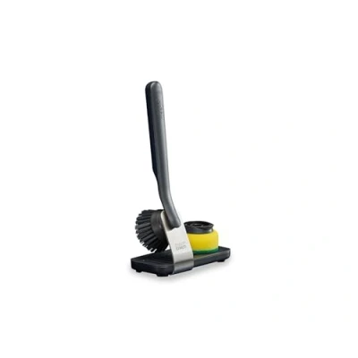 Immagine di Joseph SinkTech Set Spazzola da Piatti con Spugna di Ricambio Sostituibile, Supporto in Acciaio Inox, Setole Resistenti, Testina Sostituibile