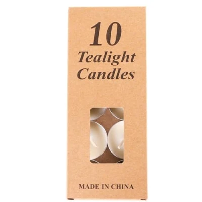 Immagine di 10 candele tealight, 2 ore di combustione, colore arcobaleno, non profumate, bianche