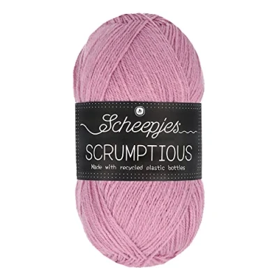 Immagine di Scheepjes Scrumptious Cotone Filato, Poliestere Riciclato 50% Acrilico, 307 Raspberry Mousse, 5x100g, 5 unità