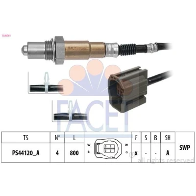 Immagine di FACET 10.8561 Sonda lambda con materiale di fissaggio riscaldato, planare, Filettatura prelubrificata MAZDA: 3 Hatchback