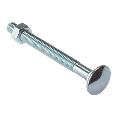 Immagine di Forgefix CB10180M Bullone a Testa Tonda e Dado ZP 180 mm, Borsa 10, Argento, M10 x 180mm, Set di 10 Pezzi