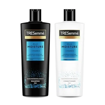 Immagine di TRESemmé Rich Moisture Shampoo e balsamo, per capelli secchi danneggiati 400 ml +