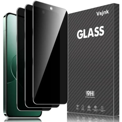 Immagine di Vsjnk Privacy Vetro Temperato Compatibile con Xiaomi 14/Xiaomi 13 Pellicola Protettiva,3 Pezzi Protezione Schermo Anti Impronta Graffio Bolle Durezza 9H.