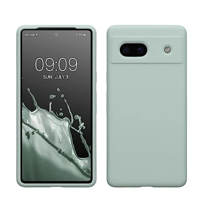 Immagine di kwmobile Cover per Google Pixel 7a Custodia Back Case Smartphone in Silicone TPU Protezione Gommata menta freddo