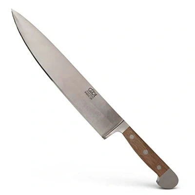 Immagine di Güde Solingen Coltello da cuoco grande forgiato, 26 cm, legno di noce, ALPHA WALNUT Coltelli Chef, doppio collarino, fatto a mano in Germania