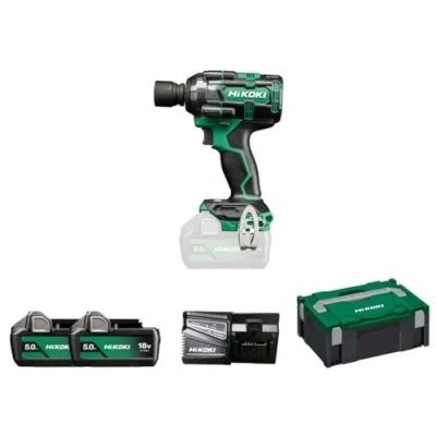 Immagine di Avvitatore a Impulsi Hikoki 18V, 345Nm, Brushless, attacco quadro 1/2&quot; IP56, 2 x 5.0Ah, Caricabatterie UC18YFSL, Valigetta Stackable.