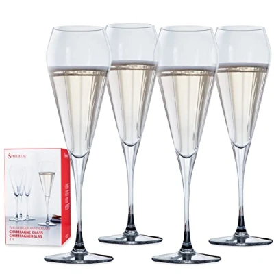 Immagine di Spiegelau Willsberger Anniversary Set di 4 calici flûte da Champagne, in Cristallo al Piombo, Colore: Trasparente